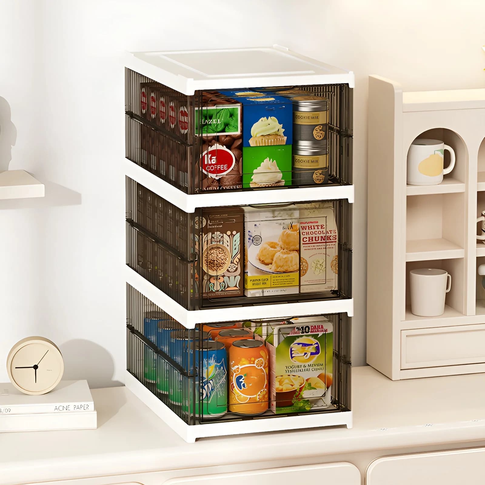 Clear View Shoe Rack with Adjustable Compartments (Set of 4)