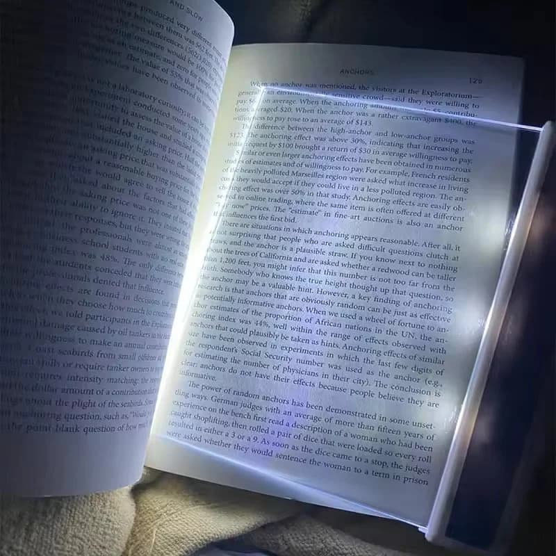 1 PCS Rechargeable Flat LED Book Light For Reading In Bed Ultra Thin Wireless Bookmark Lamp Panel For Night Use Page Illuminator